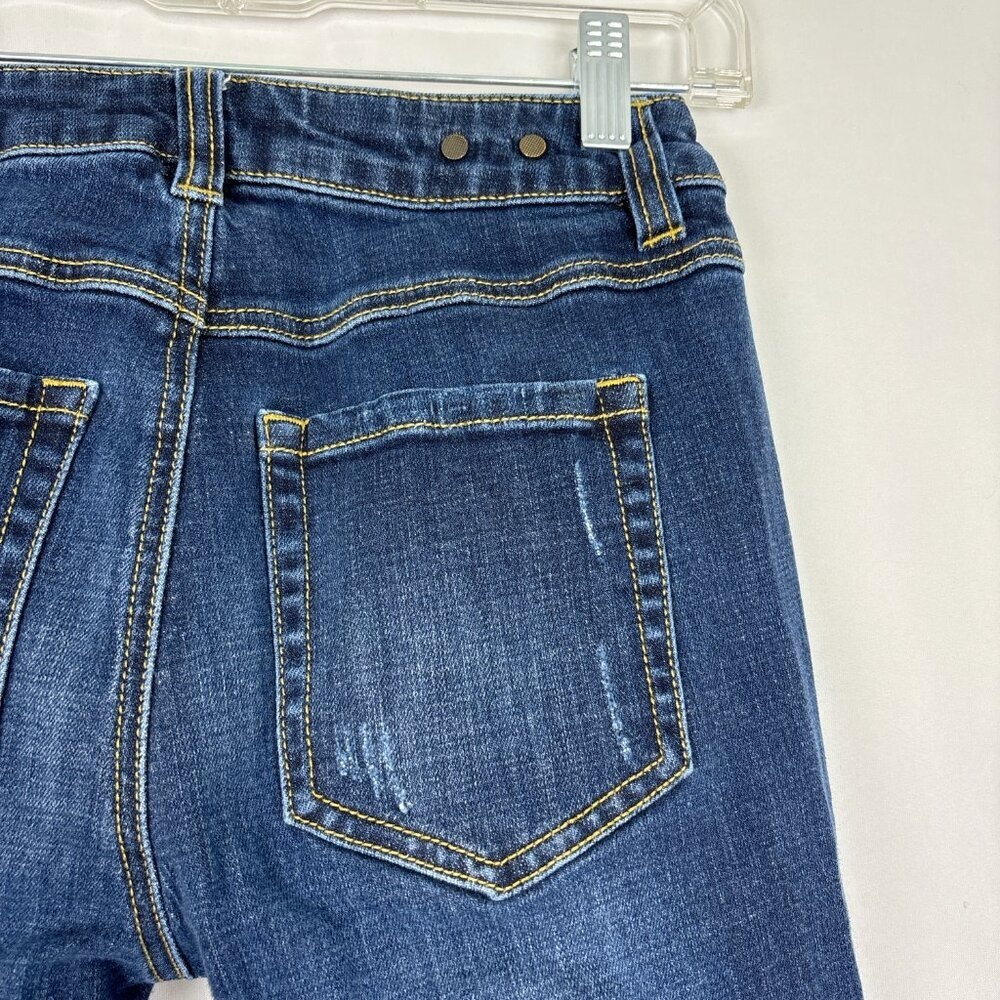 Cabi High Straight Jeans Women's Size 0‎ Medium Wash Distressed Stretch Denim - Picture 6 of 16